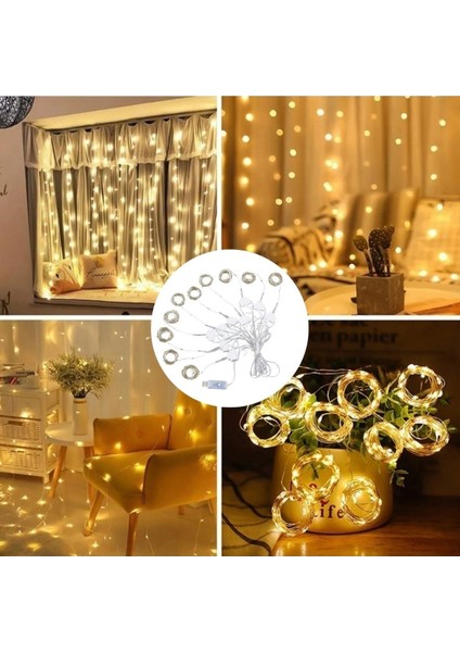 ® Uzaktan Kumandalı LED Perdeye Takılabilen Kancalı Işık USB 3x3 Metre Peri Perde LED