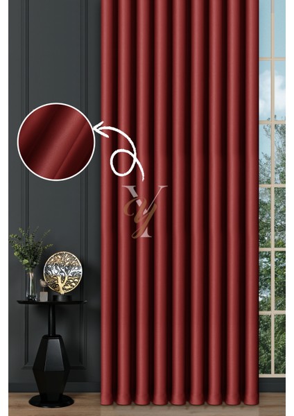 Blackout Fon Perde V-2038 Kırmızı