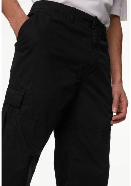 Saf Pamuklu Loose Fit Kargo Pantolon