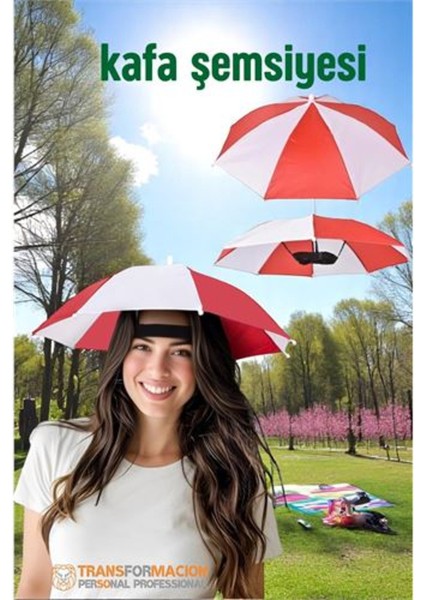 Çok Renkli Kafa Şemsiyesi, Güneş Koruma ve Eller Serbest, 4 Mevsim Kullanım