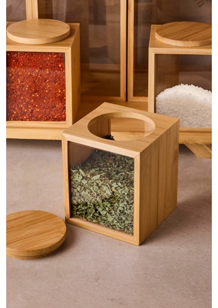Bamboo Serica Ergonomik Standlı Bambu 7'li Baharatlık Takımı modelleri