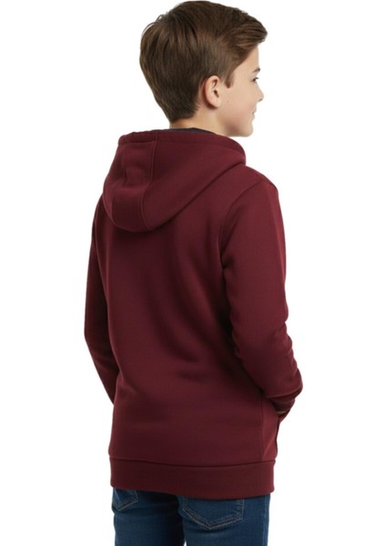 Bordo Fermuarlı Kapüşonlu Cepli Kız Erkek Sweatshirt BGL-ST04999 modelleri