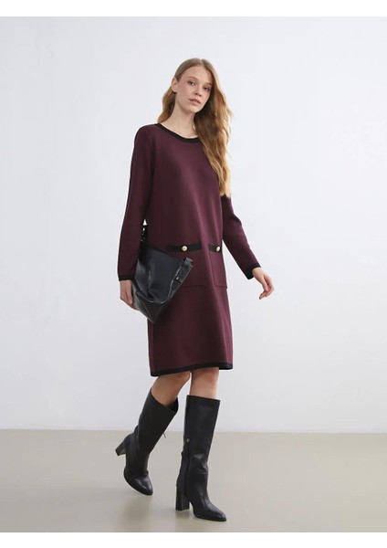 Bisiklet Yaka Triko Elbise (W5)