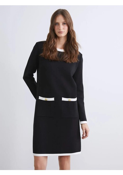 Bisiklet Yaka Triko Elbise (W5)