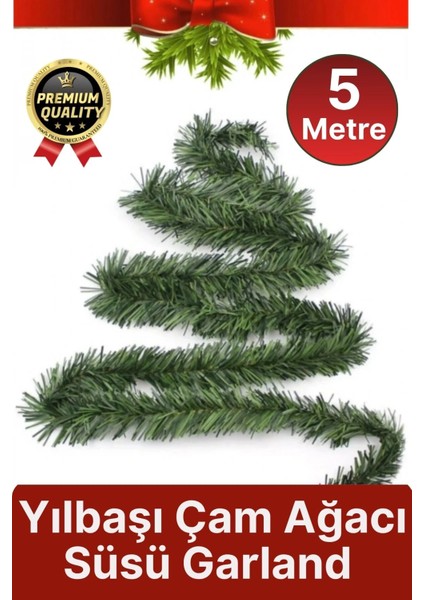 Özel Üretim Dekoratif Süsleme Yeni Yıl Ruhu Noel Yılbaşı Çam Ağacı Süsü Garland Büyük Boy 5 Metre