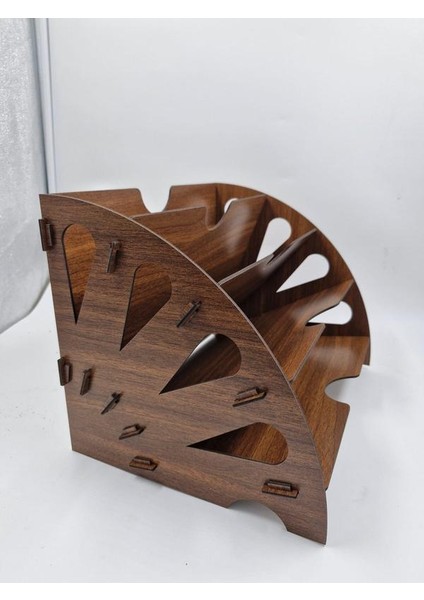 Ahşap Ev Ofis Çalışma Masası Dayanıklı 5 Bölmeli Evrak Rafı Dosya Düzenleyici Demonte Ürün Ceviz Re indirimleri