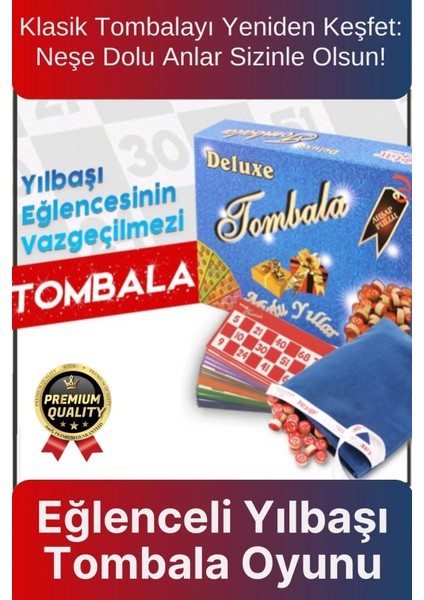 Özel Üretim Zeka Geliştirici Eğlenceli Etkinlik Aile Parti Yeni Yıl Yılbaşı Deluxe Tombala Oyunu