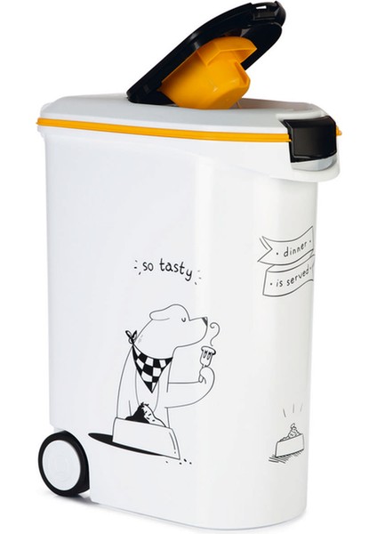 Nrzsnt Beeztees Mama Saklama Kabı, Plastik, Tekerlekli, Özel Kapaklı, Beyaz, 54L modelleri