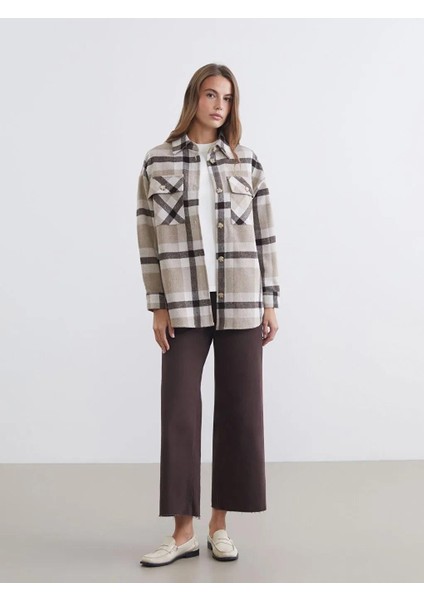 Ekose Oversize Kadın Gömlek (W5) fiyatları