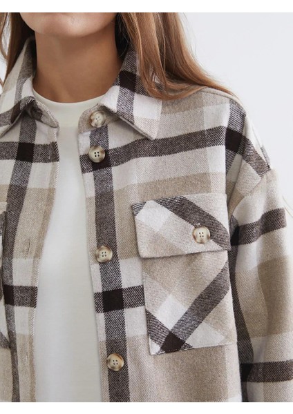 Ekose Oversize Kadın Gömlek (W5) modelleri