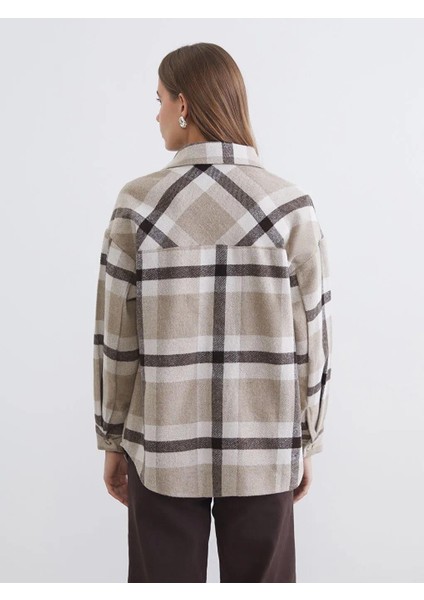 Ekose Oversize Kadın Gömlek (W5) fırsatları