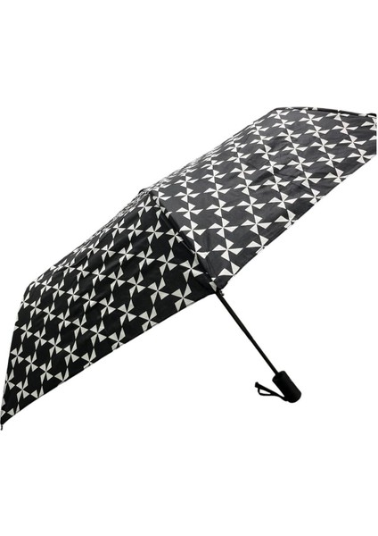 Şık Siyah Desenli Tam Otomatik Kadın Şemsiye, Hafif ve Dayanıklı Tasarım fiyatları