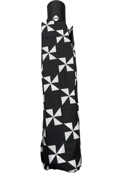 Şık Siyah Desenli Tam Otomatik Kadın Şemsiye, Hafif ve Dayanıklı Tasarım modelleri