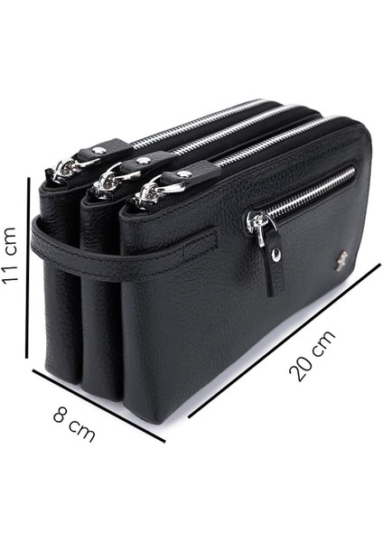 Erkek Hakiki Deri Siyah Floter El Çantası 1148 8126 Erk Cnt SK25-26 Sıyah Fltr fiyatları