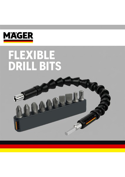 11 Parça Bükülebilir Esnek Vidalama Adaptörü Seti Uçlu Vida Sökme Aparatı