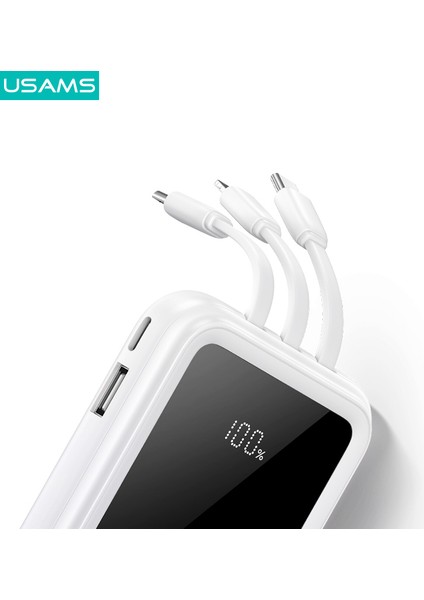 CD194 10000 Mah Powerbank | Dijital Ekranlı | 2 Port Hızlı Şarj | 5 Cihaza Kadar Aynı Anda | Dahili Kablolu Taşınabilir Şarj Cihazı modelleri