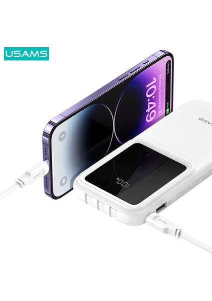 CD194 10000 Mah Powerbank | Dijital Ekranlı | 2 Port Hızlı Şarj | 5 Cihaza Kadar Aynı Anda | Dahili Kablolu Taşınabilir Şarj Cihazı fırsatları