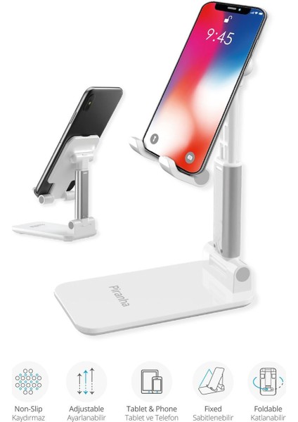 5440 Masaüstü Telefon - Tablet Standı / Katlanabilir / Sabitlenebilir / Kaydırmaz / Ayarlanabilir