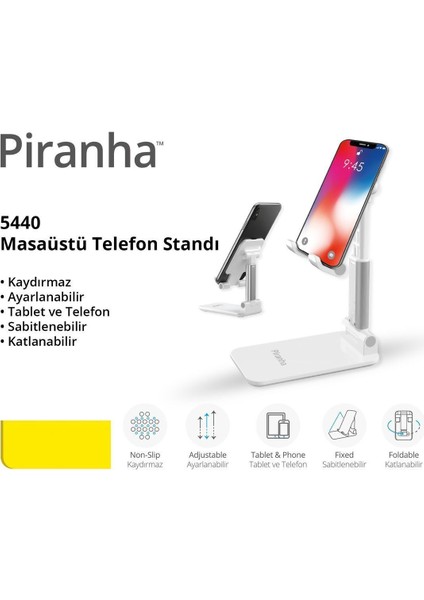 5440 Masaüstü Telefon - Tablet Standı / Katlanabilir / Sabitlenebilir / Kaydırmaz / Ayarlanabilir modelleri