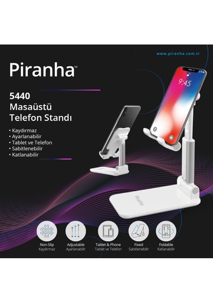 5440 Masaüstü Telefon - Tablet Standı / Katlanabilir / Sabitlenebilir / Kaydırmaz / Ayarlanabilir fırsatları