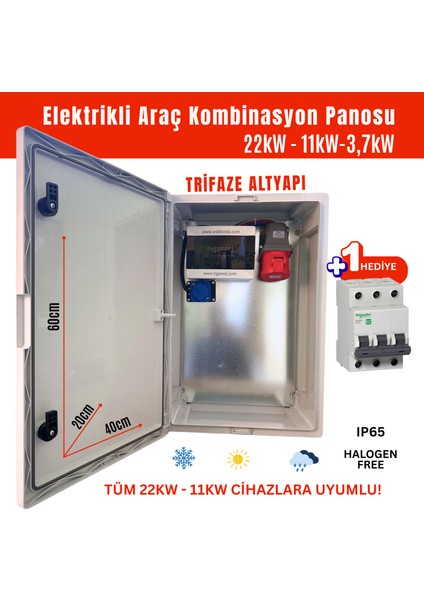 "redpan" 22KW Elektrikli Araç Kombinasyon Panosu Sch Neider Sigorta Grubu