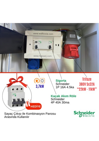 "redpan" 22KW Elektrikli Araç Kombinasyon Panosu Sch Neider Sigorta Grubu fiyatları