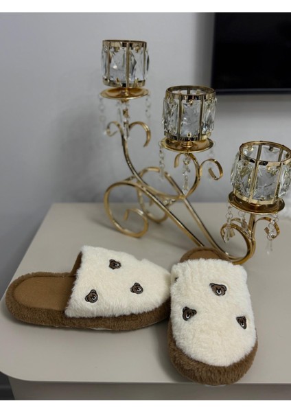 Ayıcık Nakışlı Pofuduk Yazlık Kışlık Rahat Kadın Ev Terliği Çeyizlik Terlik fırsatları