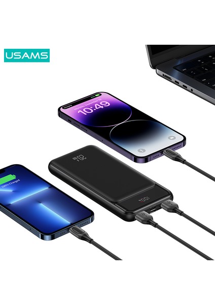 CD197 10000 Mah Powerbank | 20W Pd + Dual Qc Hızlı Şarj | 3 Çıkışlı | Type-C & Micro Giriş | LED Dijital Ekranlı Taşınabilir Şarj Cihazı