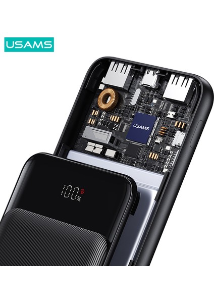 CD197 10000 Mah Powerbank | 20W Pd + Dual Qc Hızlı Şarj | 3 Çıkışlı | Type-C & Micro Giriş | LED Dijital Ekranlı Taşınabilir Şarj Cihazı