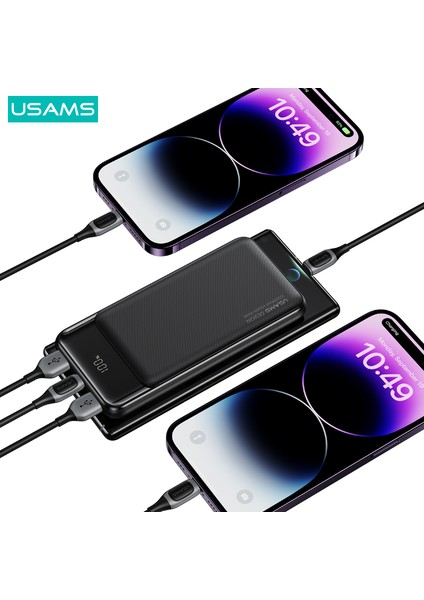 CD197 10000 Mah Powerbank | 20W Pd + Dual Qc Hızlı Şarj | 3 Çıkışlı | Type-C & Micro Giriş | LED Dijital Ekranlı Taşınabilir Şarj Cihazı