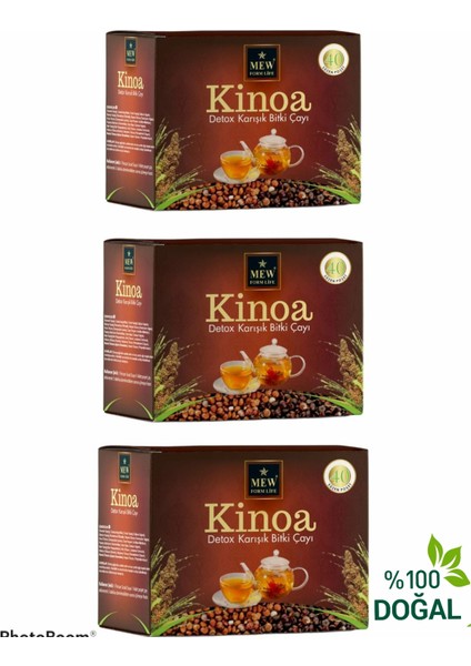 Kinoa Detox Çayı 40'lı Süzen Poşet 3 Paket Kinoa
