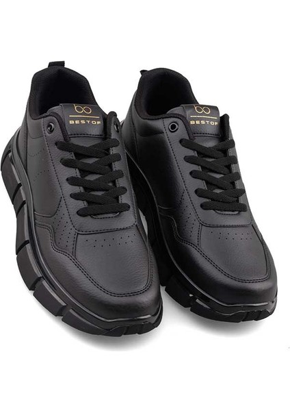 Newvesa Bestof 2016 Stil Sahibi Ultra Konfor Tabanlı Siyah Günlük Sneake fırsatları