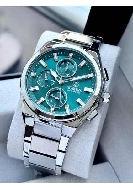 Multifonksiyon Erkek Kol Saati 3 Atm Gümüş Renk Faturalı Bileklik Hediyeli HMS5ET455