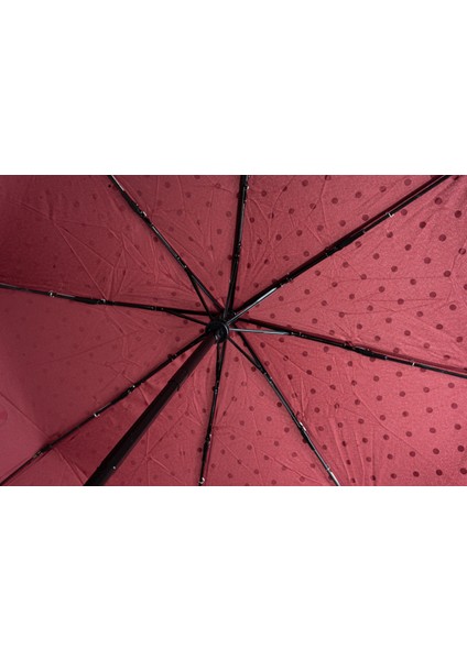 Otomatik Desenli Bordo Şemsiye, Şık ve Kullanışlı Yağmur Koruyucu.