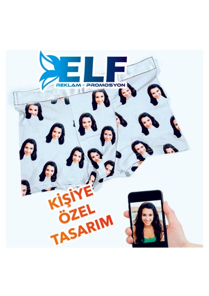 Kişiye Özel Fotoğraf Basklı Boxer