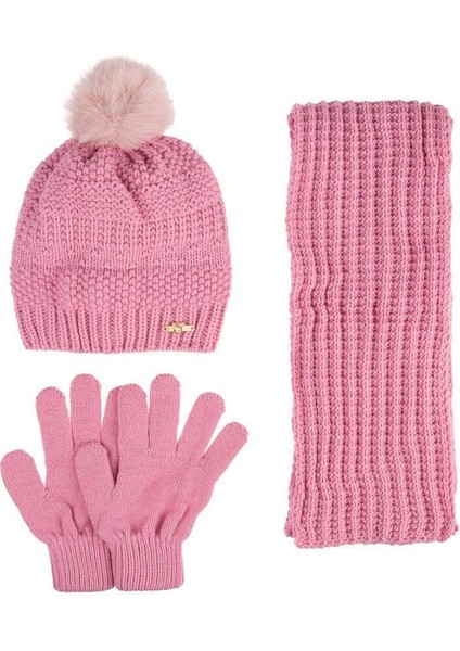 9-15 Yaş Kız Çocuk Atkı Bere Eldiven Içi Polarlı 3'lü Takım 24180-02