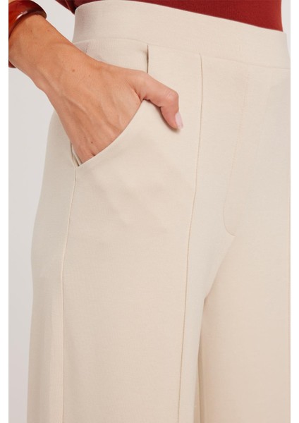 Kadın Relax Fit Rahat Kesim Modal Kumaş Yüksel Bel Geniş Paça taş Pantolon modelleri