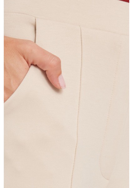 Kadın Relax Fit Rahat Kesim Modal Kumaş Yüksel Bel Geniş Paça taş Pantolon