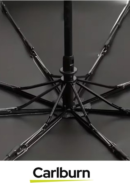 Bordo Kompakt Su Geçirmez ve Rüzgar Korumalı 8 Telli Otomatik Şemsiye