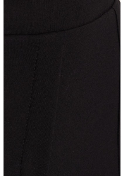 Kadın Relax Fit Rahat Kesim Modal Kumaş Yüksel Bel Geniş Paça siyah Pantolon