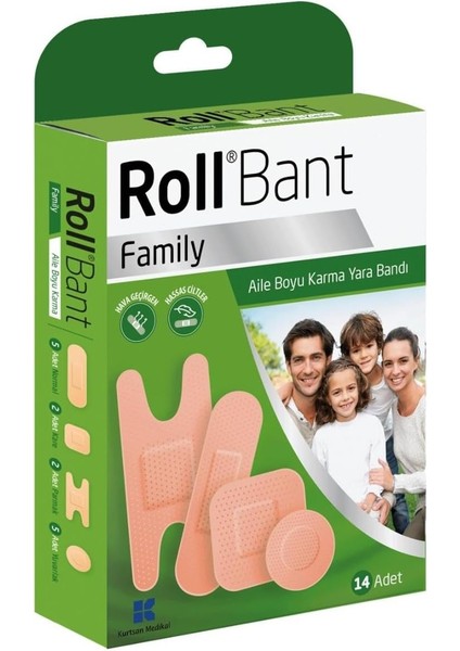 Roll Bant Family 14&apos;lü Yara Bandı