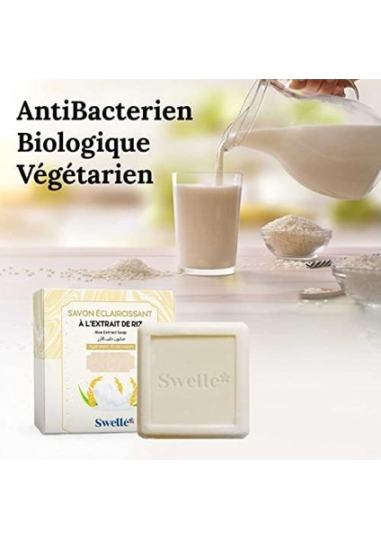 Swelle Pirinç Sütü Sabunu Aydınlatıcı Sabun 100 gr 1 Adet Kadın Yüz Peelingi | Yaşlanma Karşıtı Akne Sivilce | Doğal Katı Yüz Sabunu | Yüz Bakımı, Duş Barı Yüz Maskesi fiyatları