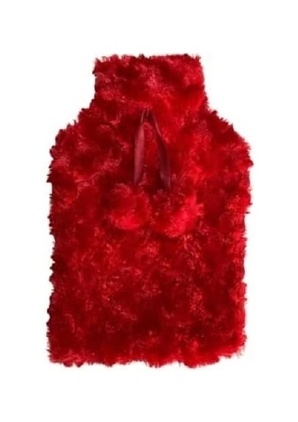 Bosphorus Homi Sıcak Su Torbası Kırmızı Renkli,ponponlu Termofor 26X17X2CM 1 Litre