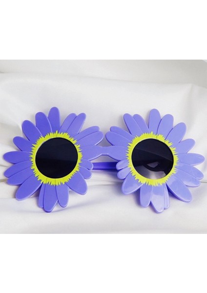 Buğz Mor Renk Papatya Şekilli Parti Gözlüğü 18X10 cm