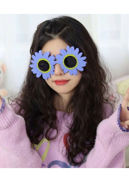Buğz Mor Renk Papatya Şekilli Parti Gözlüğü 18X10 cm fiyatları
