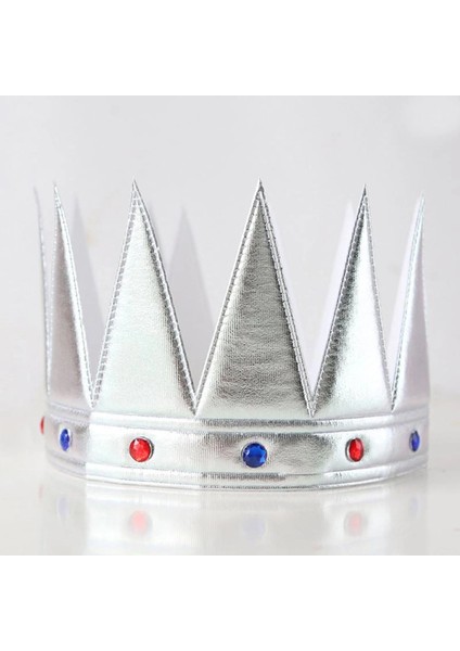 Buğz Gümüş Renk Eva Yumuşak Kral Kraliyet Tacı Yetişkin Çocuk Uyumlu 55 cm fırsatları