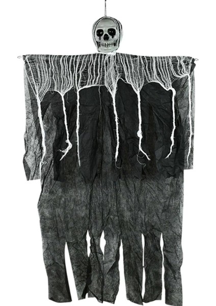 Buğz Ürpertici Kuru Kafa Korku Hayalet Saçaklı Dekor 90X50 cm modelleri