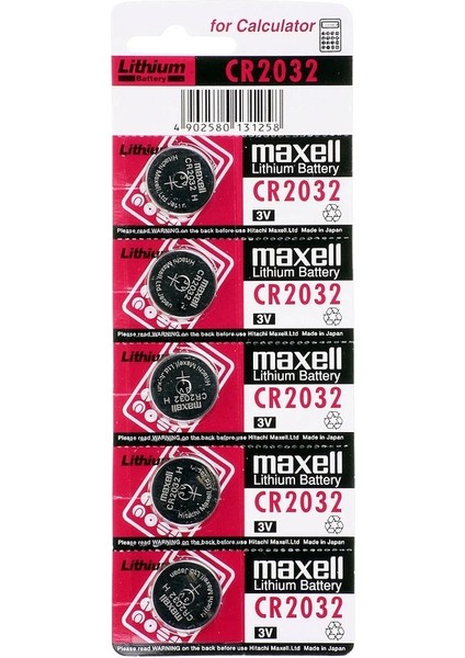 Buğz Maxell CR2032 3V Lityum Düğme Pil 5'li Paket