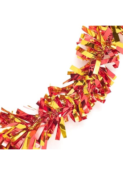 Buğz Kırmızı Altın Renk 4 cm Genişlik Garland Çift Renk Sim Süs 180 cm fiyatları