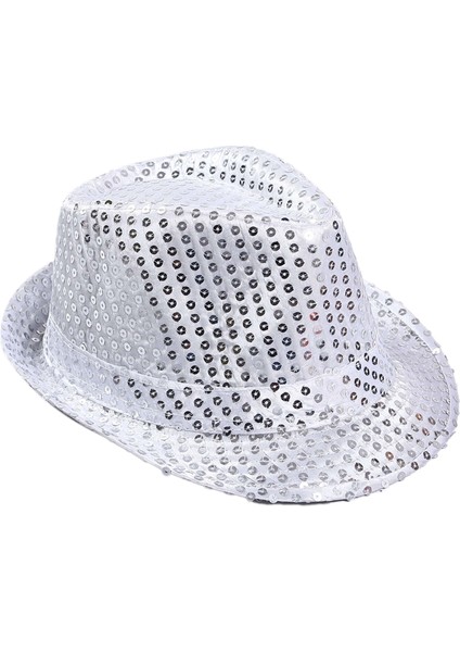 Buğz Çocuk Boy Gümüş Payetli Şapka Gösteri Şapkası Michael Jackson Şapkası 54 No